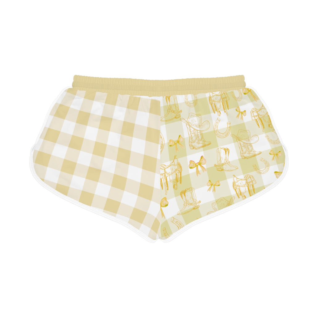 Women's Gingham Boots n' Bows Lounge Shorts - Wattle