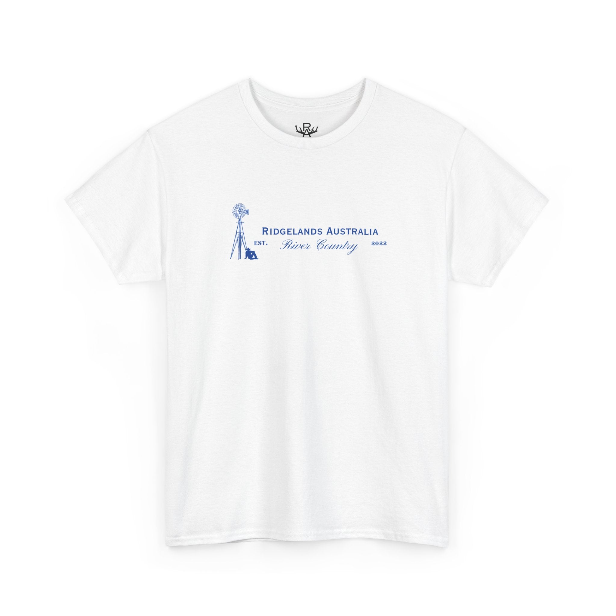 Mens Lone Man T-Shirt - Pearl & Royal Blue