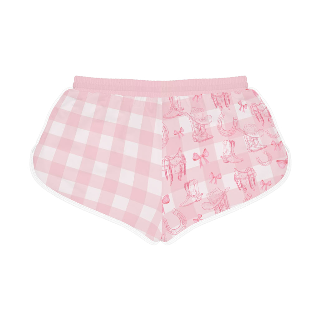 Women's Gingham Boots n' Bows Lounge Shorts - Rose
