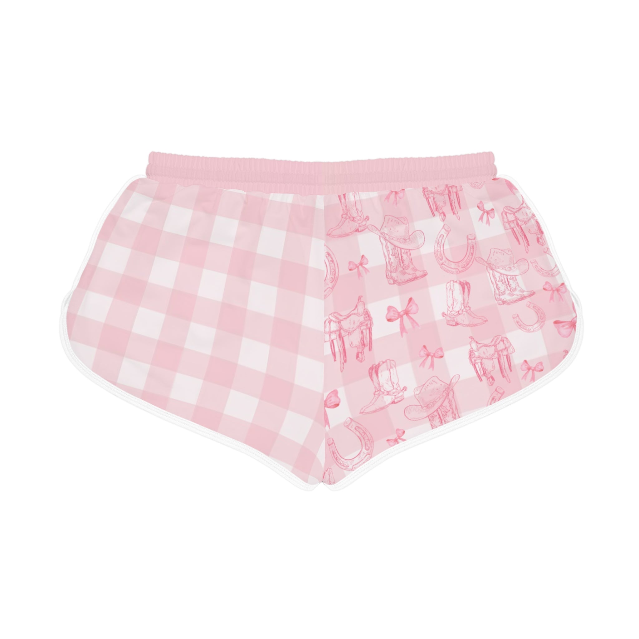 Women's Gingham Boots n' Bows Lounge Shorts - Rose