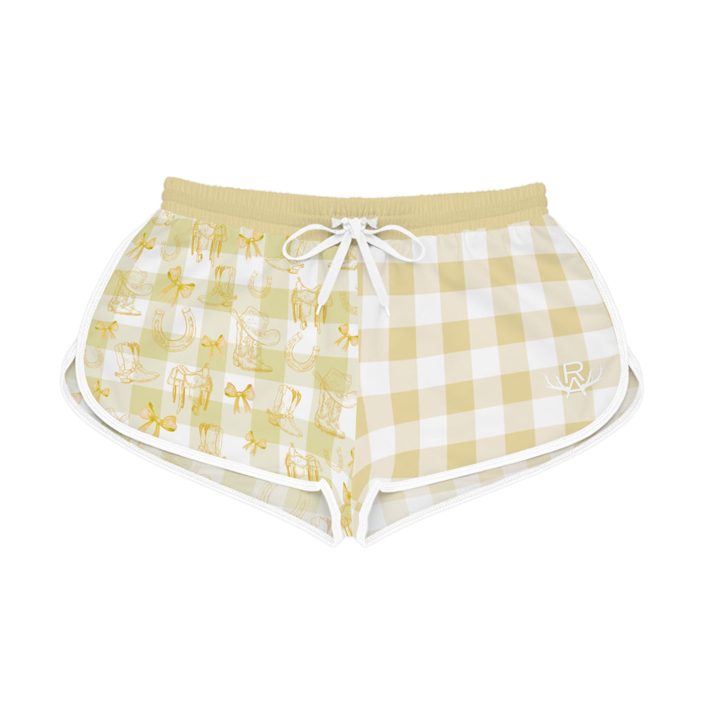 Women's Gingham Boots n' Bows Lounge Shorts - Wattle