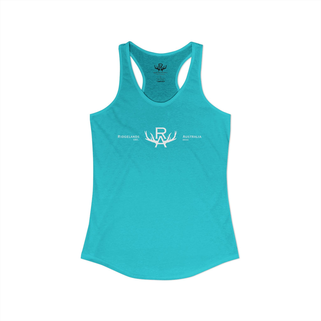 Women's Racer Slim Fit Tank Top - Aqua