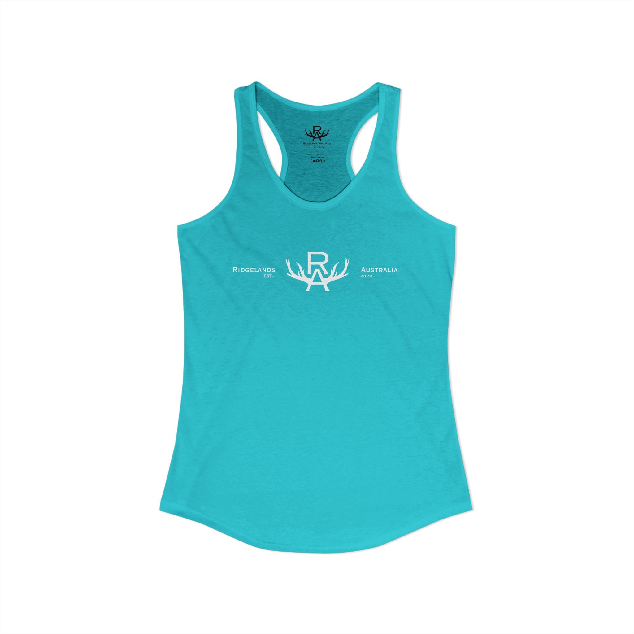 Women's Racer Slim Fit Tank Top - Aqua