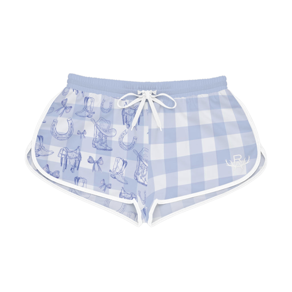 Women's Gingham Boots n' Bows Lounge Shorts - Bluebell
