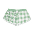 Women's Gingham Boots n' Bows Lounge Shorts - Eucalyptus