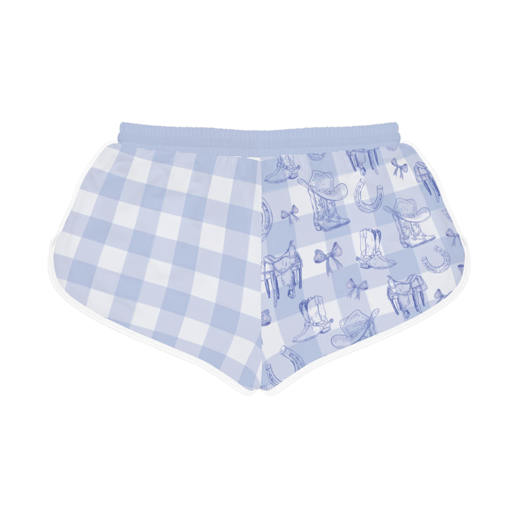 Women's Gingham Boots n' Bows Lounge Shorts - Bluebell