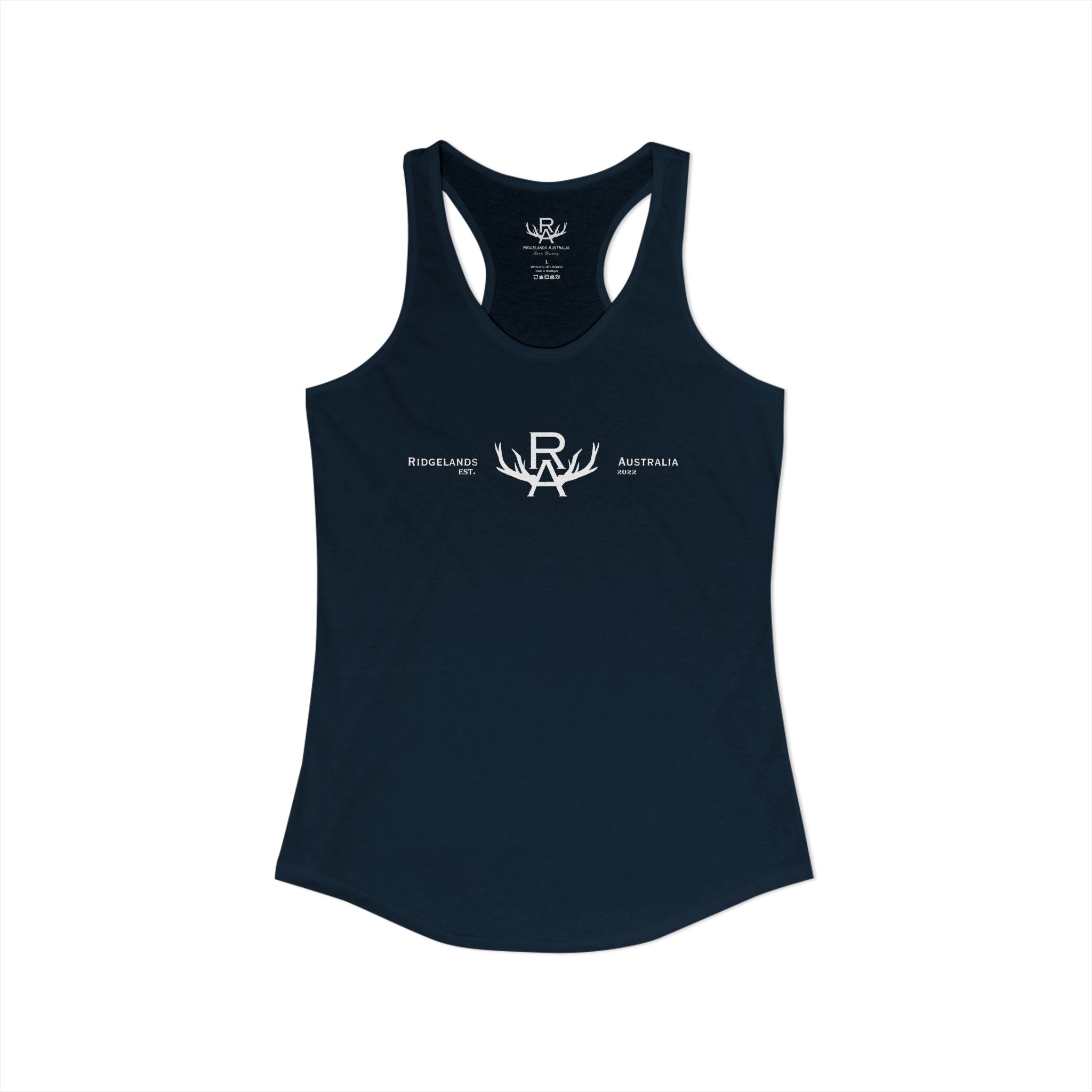 Women's Racer Slim Fit Tank Top - Navy